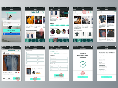 Haberdash Male Fashion Marketplace app branding checkout commerce design fashion male marketplace minimal shop typography user flow ux website