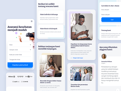 Insurance Mobile Version blues business cards clean corporate creative doctor health insurance interface landingpage mobile mobile web responsive typography web website