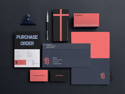 Graphikas stationery set brand design brand identity branding editorial design identity identity design invoice design letters logo self branding stationery thank you card typography