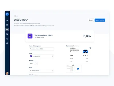 Verification after scanning attachment category create design desktop desktop app expense form interface ocr payfit recognition scanning teasing ui ux verification
