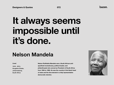 Quote - Nelson Mandela business design quotes design tips inspiration inspirational quote learn design motivation motivational quotes principles product design quote quote design quotes tip tips ui ui deisgn ux ux design uxui