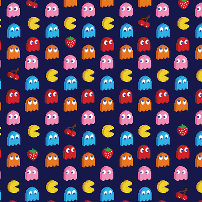 Pacman Isometric Pixel Art Pattern 2d 3d 80s color design fanart fun game geek geometric graphicdesign illustration illustrator isometric pacman pattern pixel pixelart retro vector