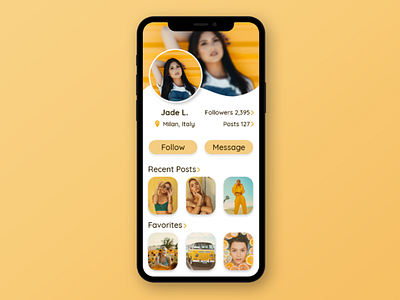 DailyUI 006 - Profile Page dailyui dailyui006 design profile profilepage uidesign unsplash uxui uxuidesign yellow