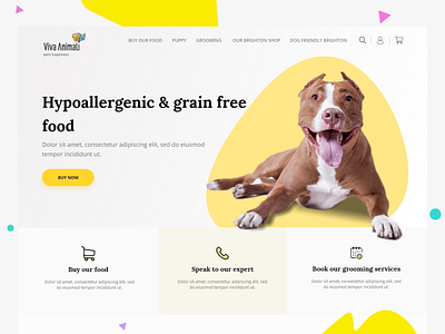 pet website app art colors contact creativity design dogs food innovative landing page shelter splash ui uidesign uiux visual webdesign website website design yellow