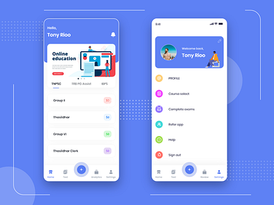 Education App ( Home / Profile ) app clean design flat ios mobile passion work ui ux web