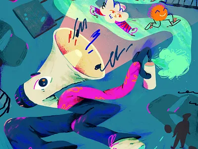 Active Citizenship active art bold cars citizenship design doodle dynamic editorial illustration hand drawn illustration people photoshop politics poster illustration roller skate speaker streetart urban