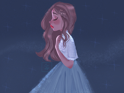 Memories adobe illustrator art blue cartoon character character design digitalart girl illustration illustrator love night