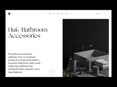Hui Product Page clean design grid interface layout minimal product page type typography ui uiux