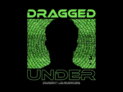 Dragged Under apparel apparel design band band merch clothing design dragged under green illustration lime merch static tee texture vector