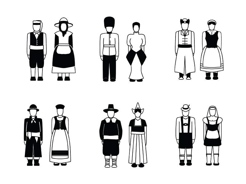 EU Countries Pictograms clothing costume country europe european union icon illustration otto neurath pictogram traditional