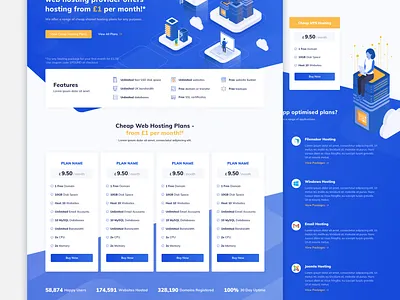 Hosting for HostPresto cloud design domain host hosting illustration interaction design interface isometric landing landingpage line provider ui ux web design webhosting