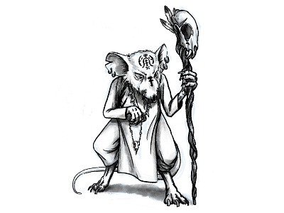 Sorcerer Mouse conceptart illustration inkart inktober photoshop