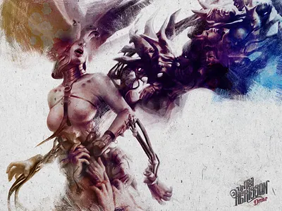 Fractured digital painting digitalart illustration woman