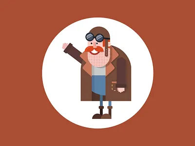 Fat Pilot design drawing illustration illustrator pilot