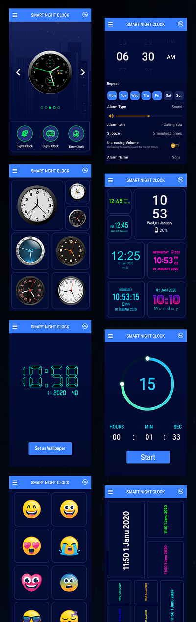 NIGHT CLOCK APP adobe illustrator adobe photoshop cc ux