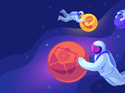 space crm art design flat illustration illustrator vector