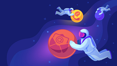 space crm art design flat illustration illustrator vector