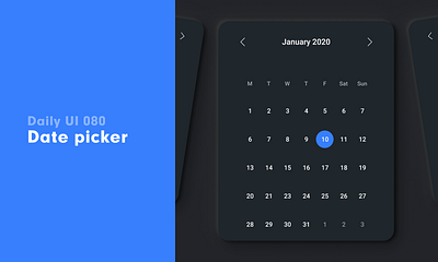 Daily UI 080 - Date picker app daily 100 challenge daily ui dailyui date picker ui uidesign uiux ux