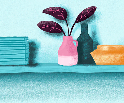 Shelf Life drawing illustration plant procreate sketch still life vase