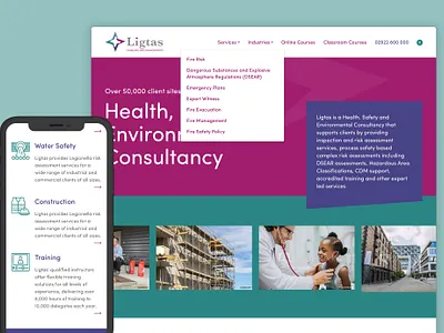 Ligtas Website course courses design home homepage navigation training typography web website