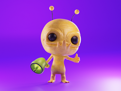 Alien Hominid 3d 3d modeling alien b3d behemoth blender cycles gamecube gaming illustration newgrounds render video games