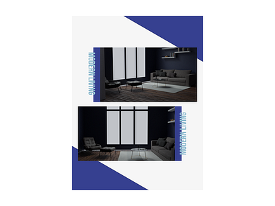 Modern Living Poster architecture blender3d blue design magazine modern print