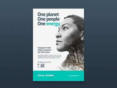 One advertisement double eco energy exposure green poster print sustainability