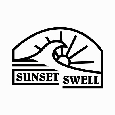 Sunset Swell Badge adobe adobe illustrator badge brand identity branding illustration illustrator logo logos sunset surf surfing wave