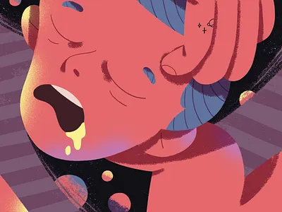 Sleeping Guy art boy character cover daily illustration design doodle dream editorial illustration everyday art guy hand drawn illustration photoshop planets sleep sleepy space stars zine