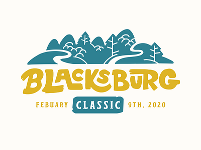 Blacksburg Classic 2020 5k illustration running shirt t shirt vector