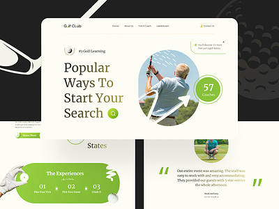 Golf Lessons Landing Page branding business coach design game golf golfer header illustration illustrations instructor landing page design minimal player trainer ui ux web web design website