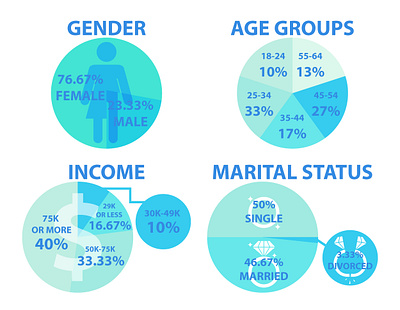 Luxury Closet Infographic age blue gender green illustraion illustrator income infographic marriage white