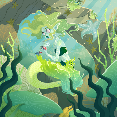 Gremlin Mermaid illustration mermaid sea