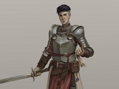 the Knight in armor 2d art artwork character comic book commission concept concept art design fantasy illustration style