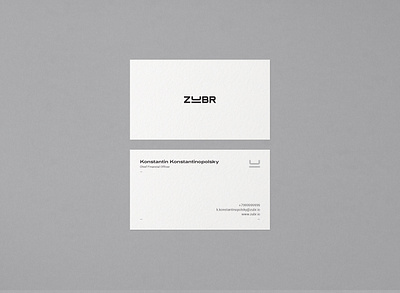 ZUBR Business Card brand branding businesscard cryptocurrency design lettering logo type typography