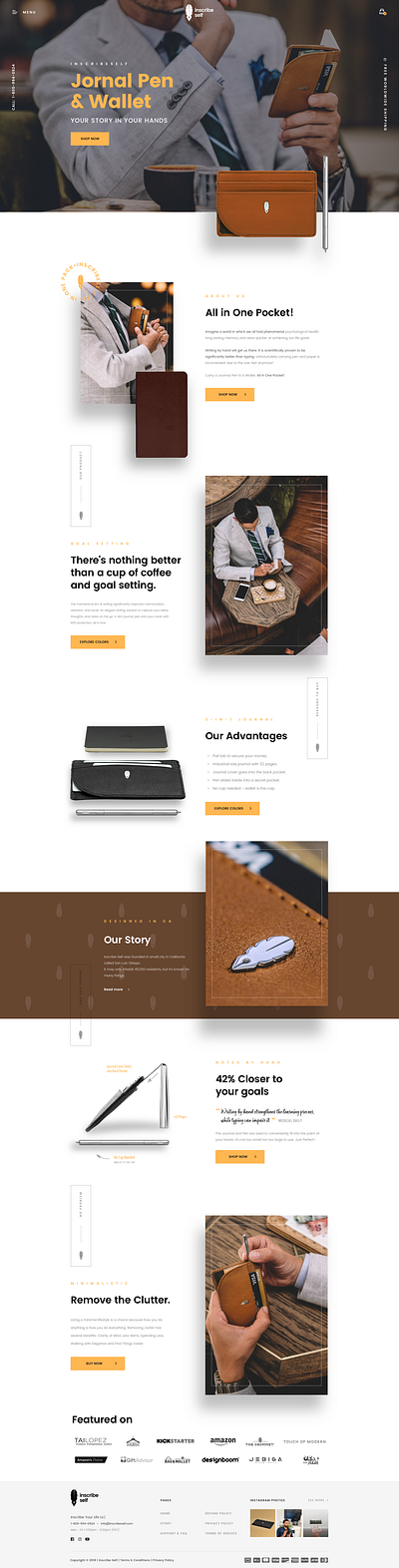 A Journal Pen and Wallet Product Website 2 design user experience design user inteface web design