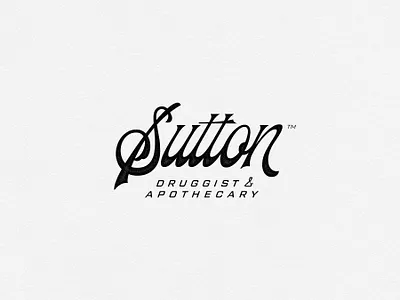 Sutton Druggist & Apothecary apothecary brand branding design druggist lettering logo pharmacy script type typography vintage