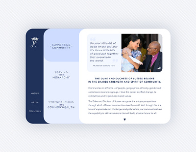 The Duke & Duchess of Sussex iPad Website Design Practice app blue creative dashboard ios ipad mobile mobile app navy news royal ui ui design ux ux design website website concept website design