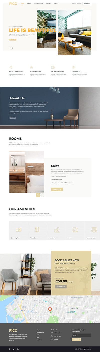 Hotel Booking homepage ui website design