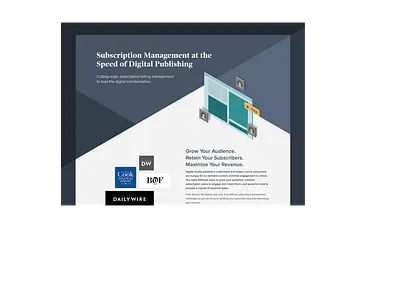 Recurly for Publishing Page design fintech landing page landing page design publishing recurly web design webdesign