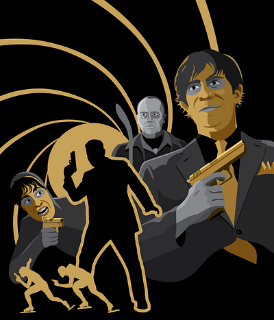 Goldenface 007 adobe illustrator bond casale graphic design digital illustration dunder mifflin emerson emervson custom gold golden goldenface illustration james bond michael scarn nick casale office the office threat level midnight