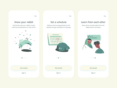 Daily UI 023 - Onboarding adobe xd app branding daily ui daily ui 023 dailyui design illustration rabbit ui