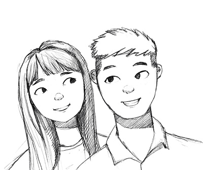 Sketching couple 2d 2d art couple cute cute fun funny design disney drawing illustration sketches sketching style