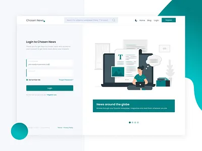 Login Screen Web App app design web