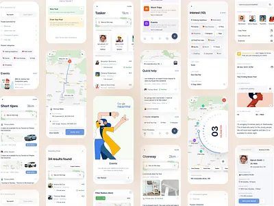 Google Nearme | Design Case Study case studies case study design design 2022 dribbble best shot google google map googlenearme illustration map minimal mobile mobile app mobile app design mobile ui nearme product design typography ui ux