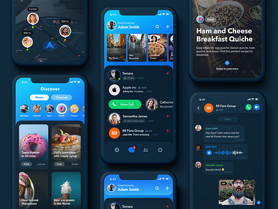 Rainbow Messenger - Dark Theme dark app dark mode dark theme dark ui darkmode design iphone messenger messenger app ui