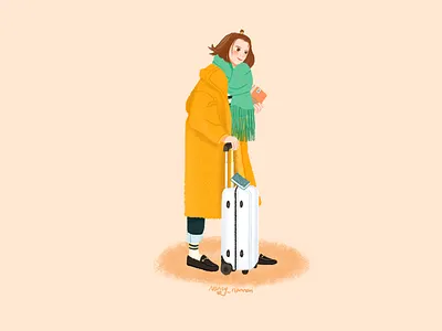 winter girl-1 book design girl happy illustration love smile sun travel winter