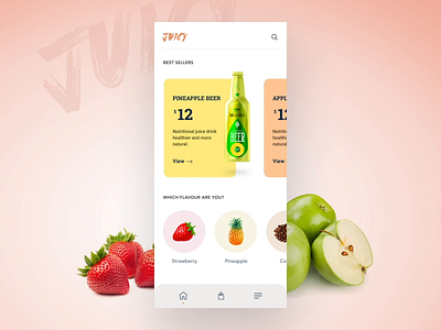 Fruit Beer | e-Commerce Catalog Management animation illustration popshot ui design uxui design