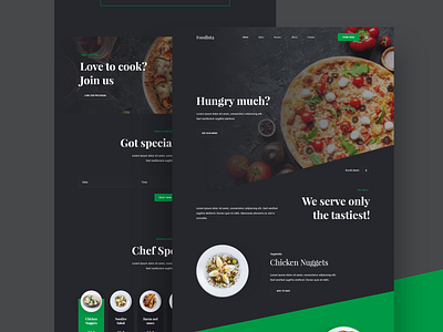 Foodista Food Website chef clean daily ui dark design food meal minimal online store resturant web website website concept