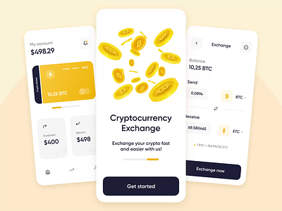 Cryptocurrency Exchange Mobile App animation app app design app screens application design crypto cryptocurrency app exchange mobile mobile app mobile app design mobile design mvp ronas it ui mobile user experience user interface ux mobile
